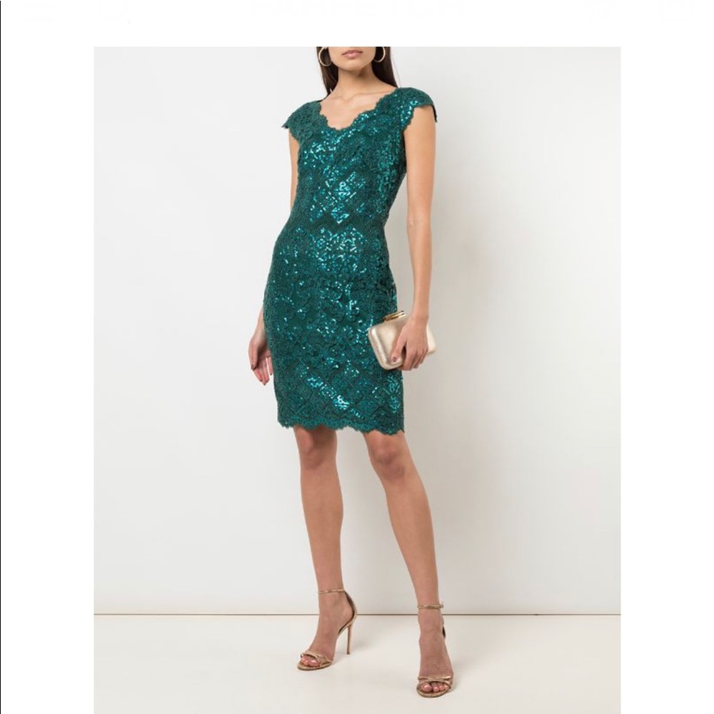 TADASHI SHOJI Kannitha Sequin Embroidered Dress